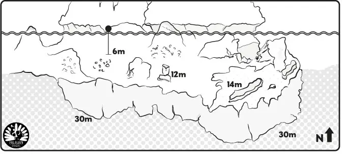 twin rocks map dive site el nido palawan divers